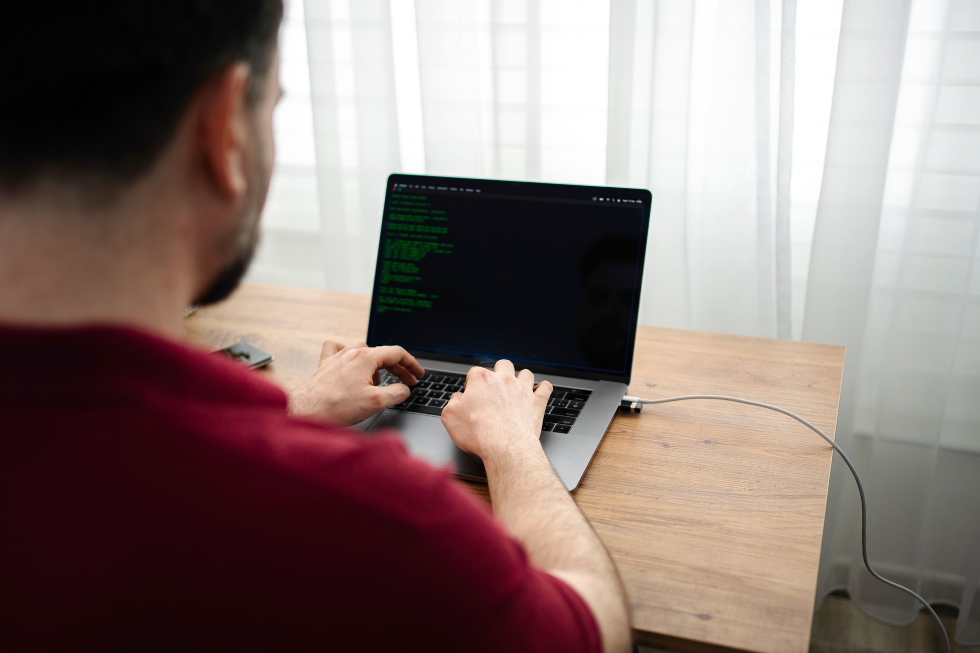 Software developer working on a new application